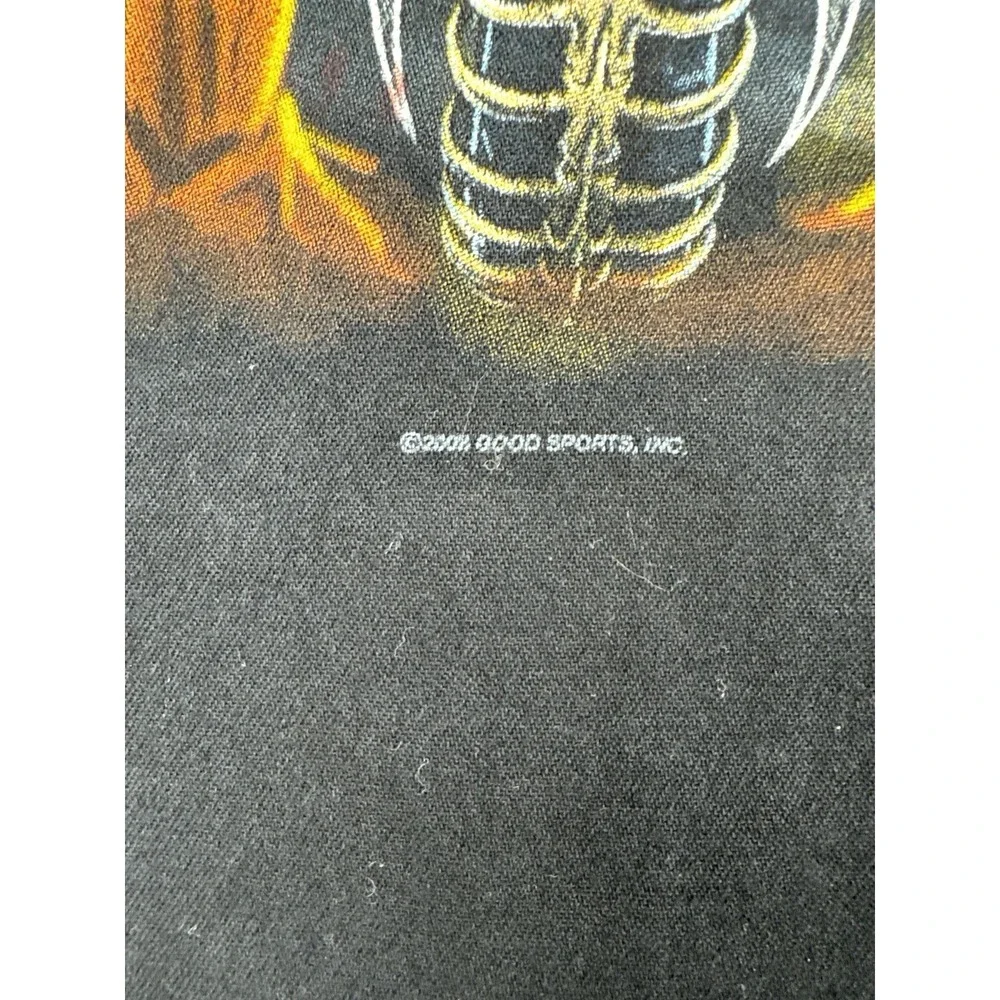 Y2K Bikers Edge Sleeveless Button Up Shirt Skulls Skeleton Motorcycle Flames L